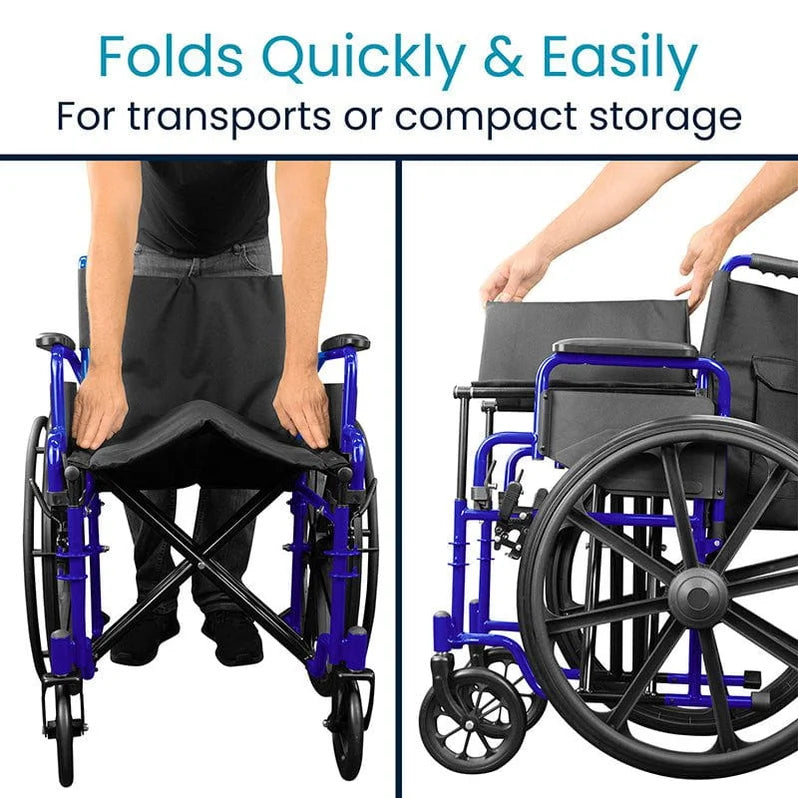 Vive Health-MOB1078BLU Heavy Duty Wheelchair - Blue