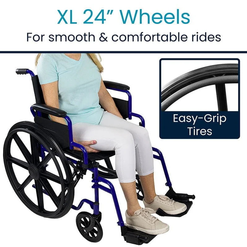 Vive Health-MOB1078BLU Heavy Duty Wheelchair - Blue