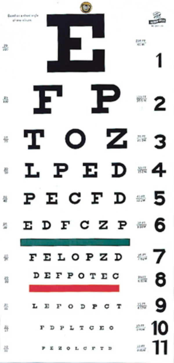 Graham Field-1240 - Snellen Hanging Eye Chart - 20'