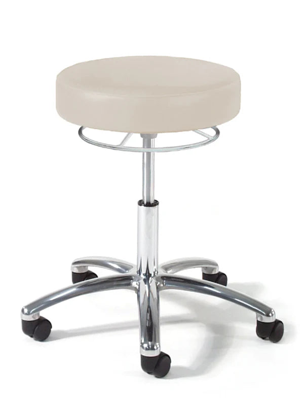 Graham Field Physician Stool, Chrome 360 Hand Release, Polished Aluminum Base