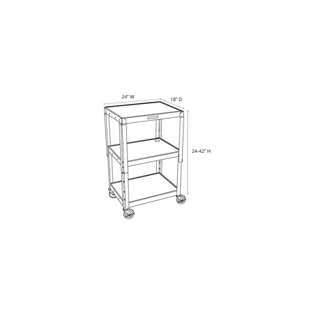 Luxor Adjustable-Height Steel Utility Cart