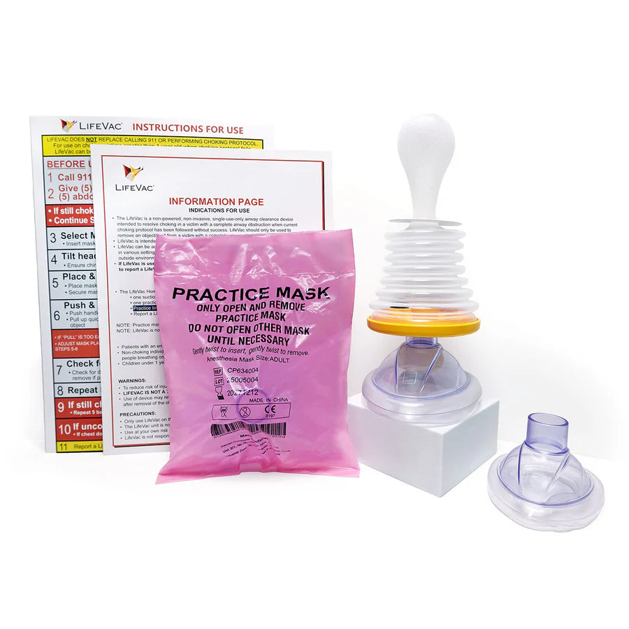 LifeVac-LVT1002 LifeVac Unit, 1 Adult Mask, 1 Pediatric Mask, 1 Practice Mask, and instructions for use