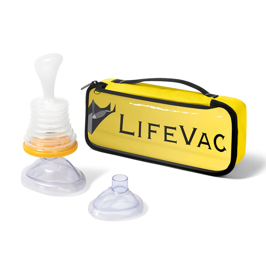 LifeVac-LVTK7001-RC Travel Kit - Unit, 1 adult mask, 1 pediatric mask, Instructions for Use, packaged in yellow (Each)