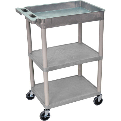 Luxor Crank Adjustable Stand-Up Desk (Dark Walnut Desk, Silver Frame)