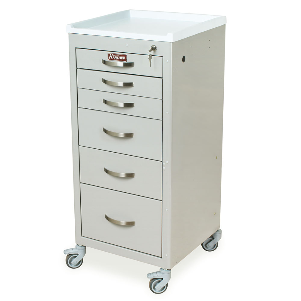 Harloff-M3DS1830K06 M-Series 40.75" Narrow Procedure Cart with Drawers, Key Lock