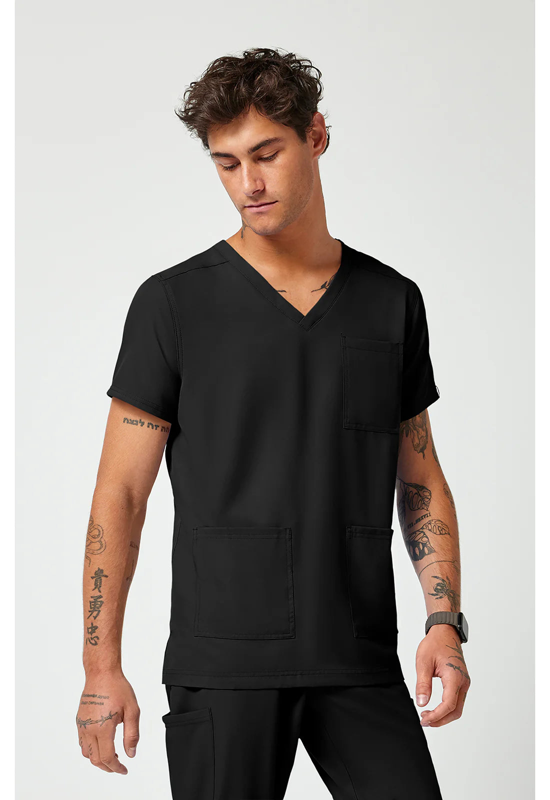 Med Couture Insight Men's V-Neck Scrub Top – 3 Pockets