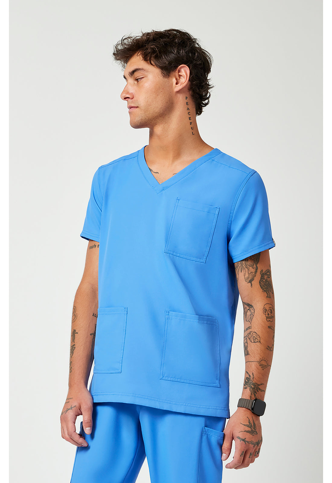 Med Couture Insight Men's V-Neck Scrub Top – 3 Pockets