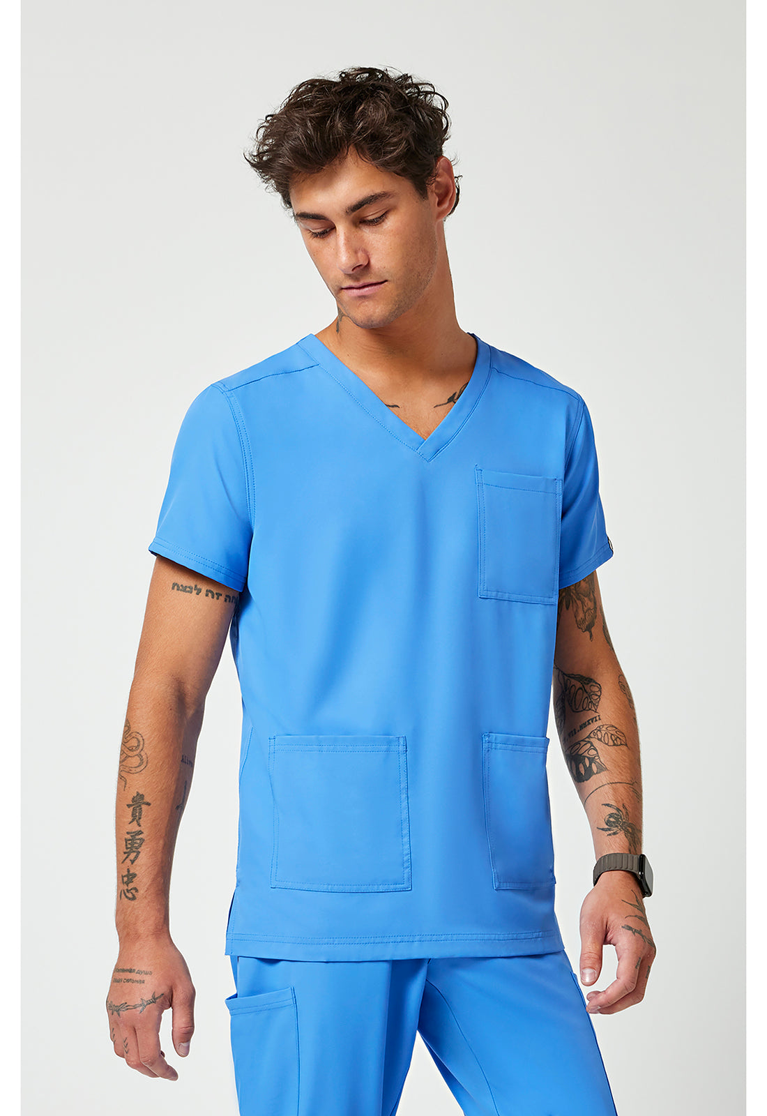 Med Couture Insight Men's V-Neck Scrub Top – 3 Pockets