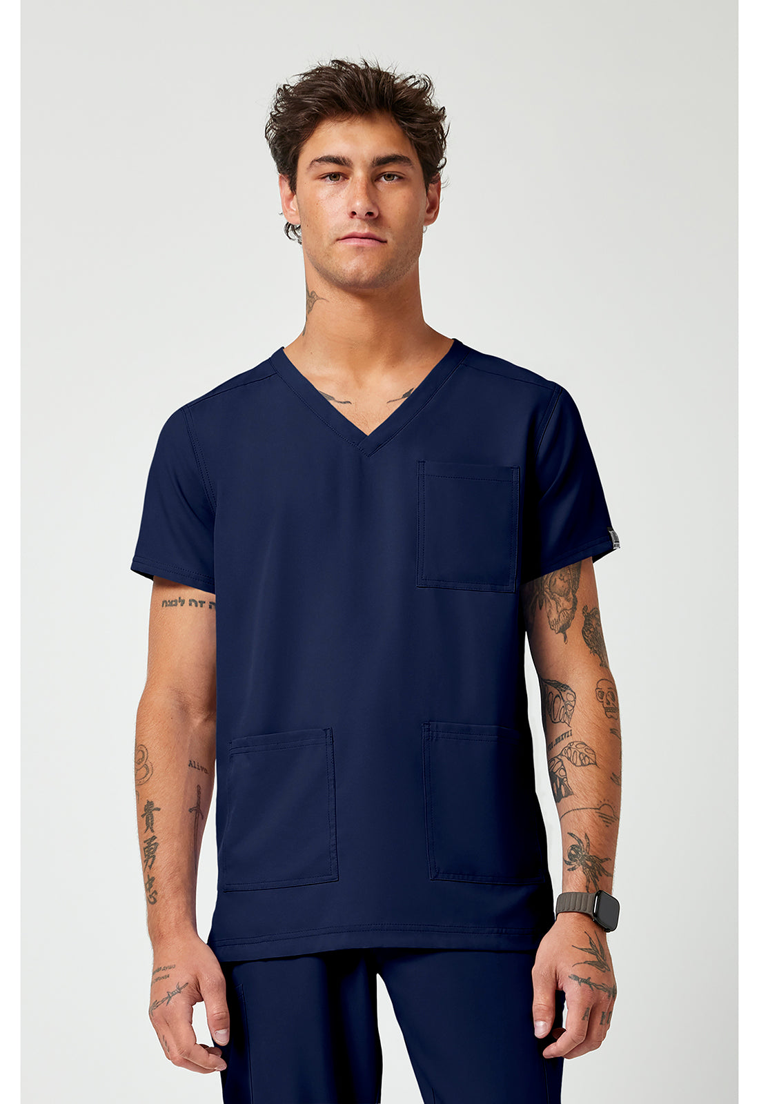 Med Couture Insight Men's V-Neck Scrub Top – 3 Pockets