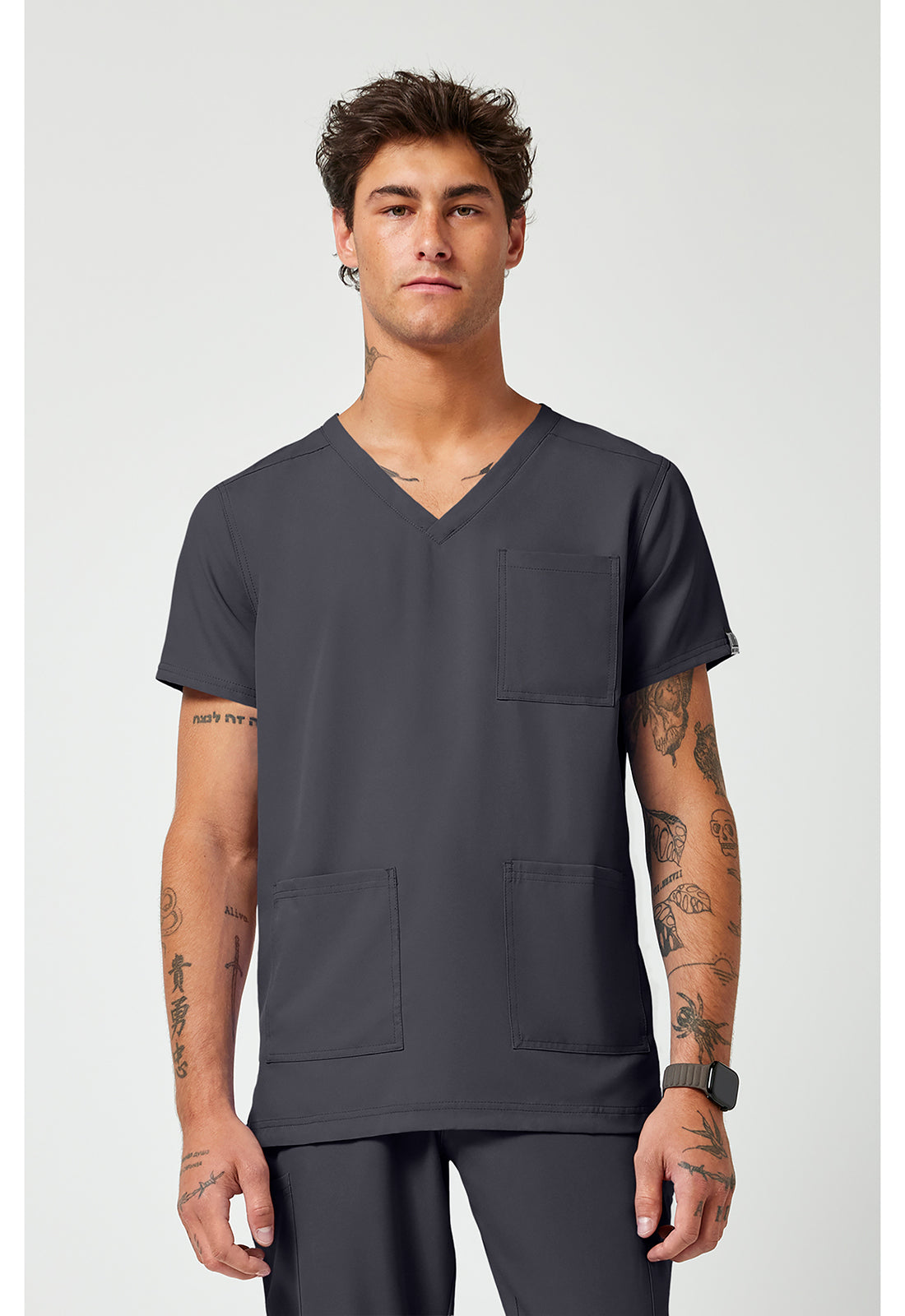 Med Couture Insight Men's V-Neck Scrub Top – 3 Pockets