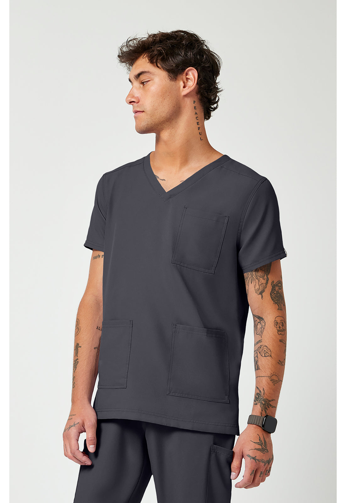 Med Couture Insight Men's V-Neck Scrub Top – 3 Pockets