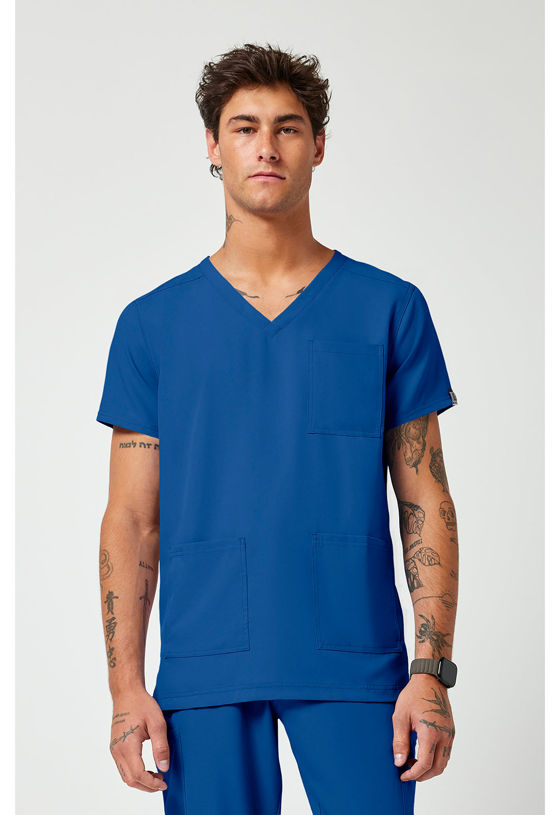 Med Couture Insight Men's V-Neck Scrub Top – 3 Pockets