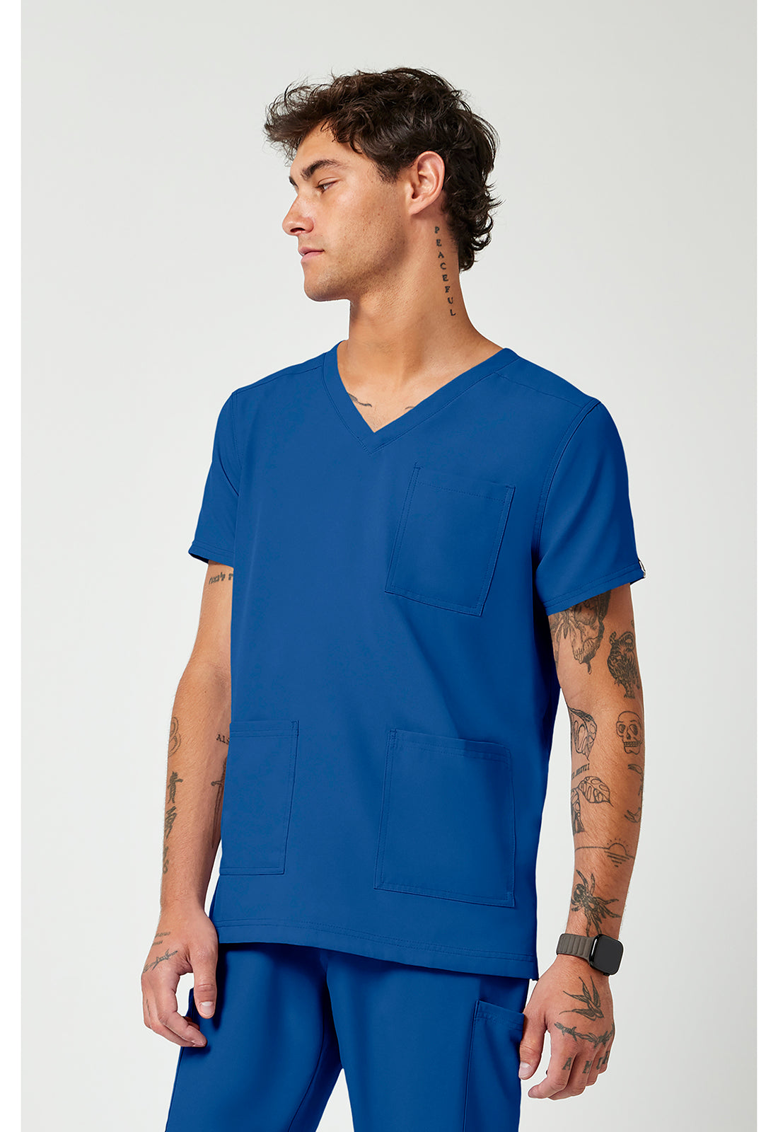 Med Couture Insight Men's V-Neck Scrub Top – 3 Pockets