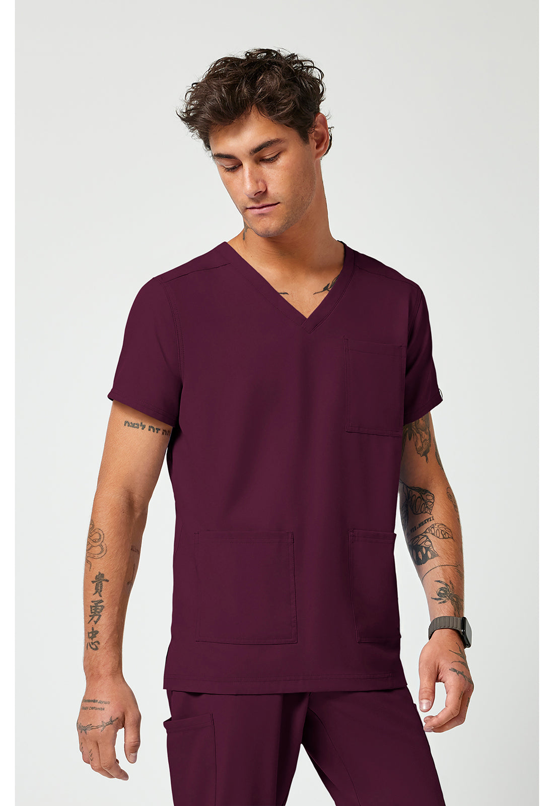 Med Couture Insight Men's V-Neck Scrub Top – 3 Pockets
