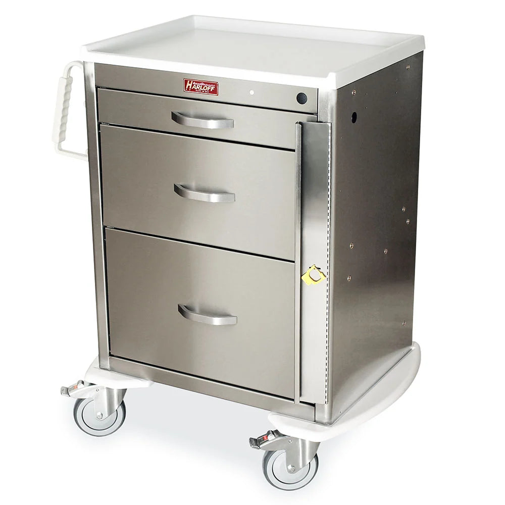 Harloff 3-Drawer Infection Control Cart with Accessories