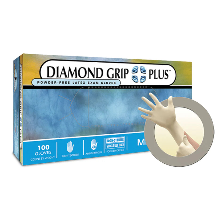 Ansell Microflex Diamond Grip Plus™ Powder-Free Latex Exam Gloves