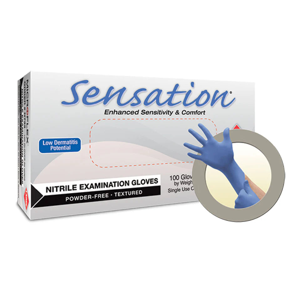 Ansell Microflex Sensation® Powder-Free Nitrile Exam Gloves