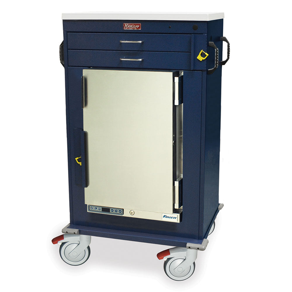 Harloff Premium Large Malignant Hyperthermia Carts with Follett 1.8 Cu. Ft. Refrigerator