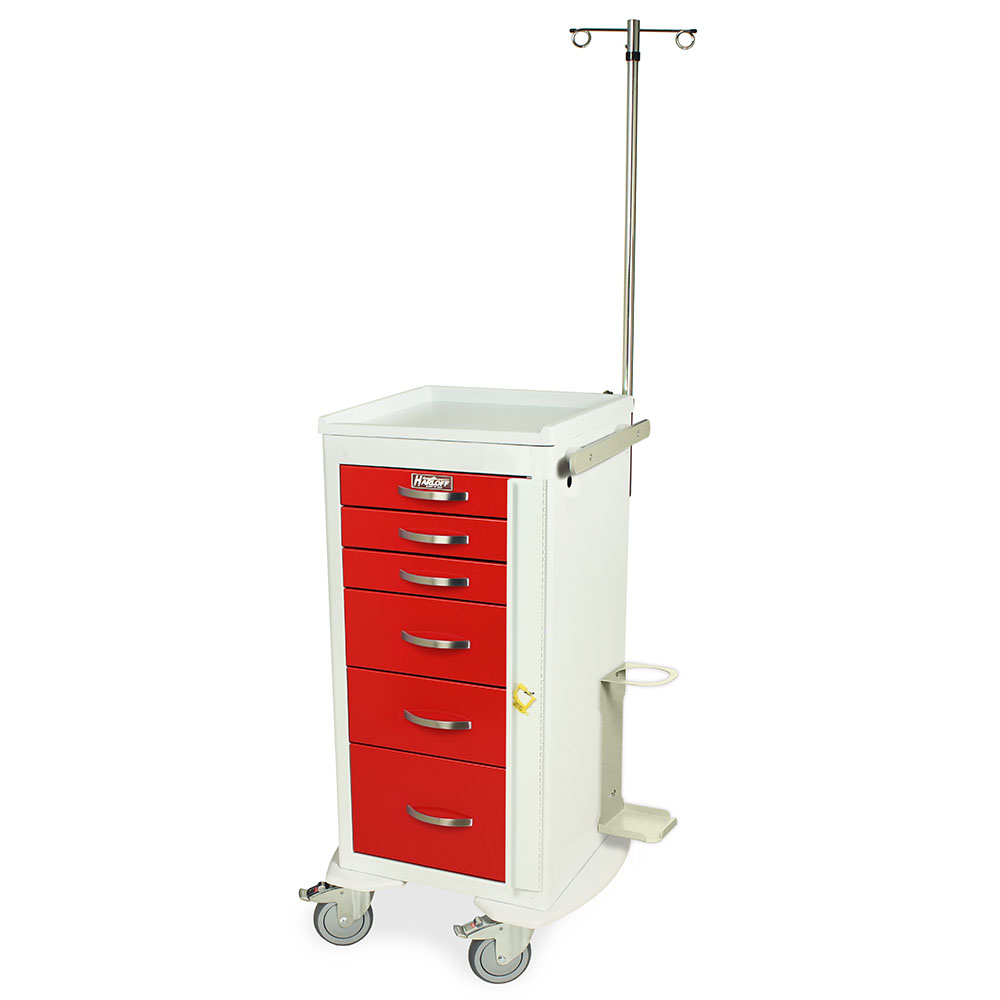 Harloff-MPA1830B06+MD18-EMG A-Series Lightweight Aluminum Mini Width Tall Emergency Crash Cart Six Drawers with Breakaway Lock, MD18-EMG Package