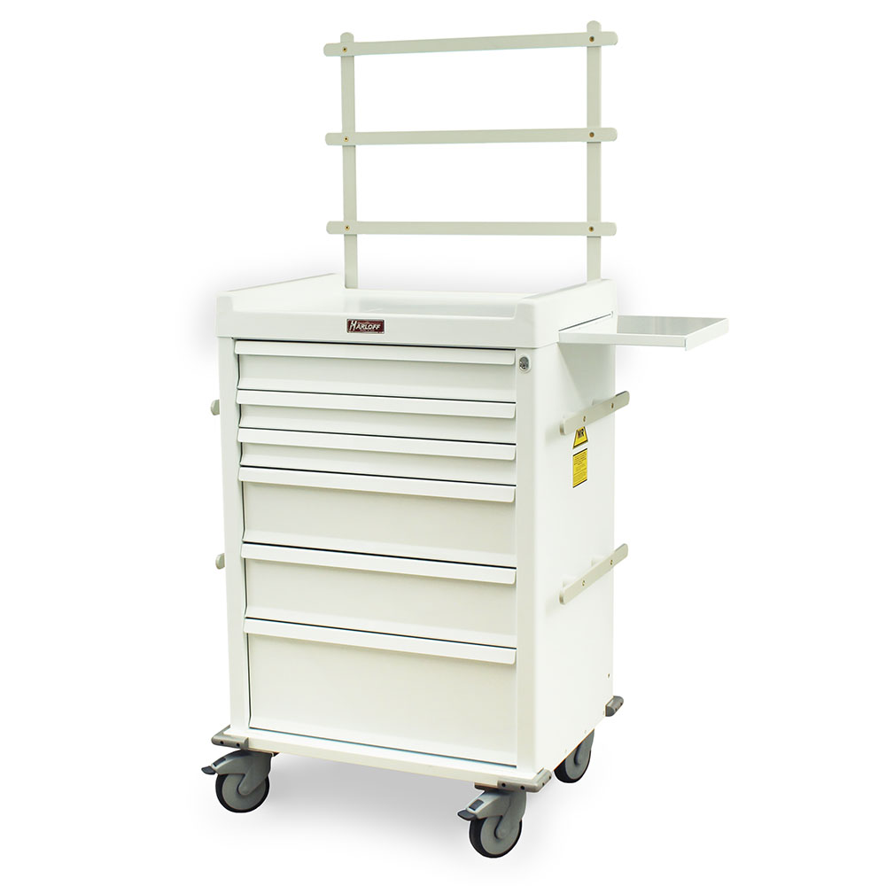 Harloff-MR6K-MAN MR-Conditional Anesthesia Cart Six Drawer with Key Lock, Accessory Package