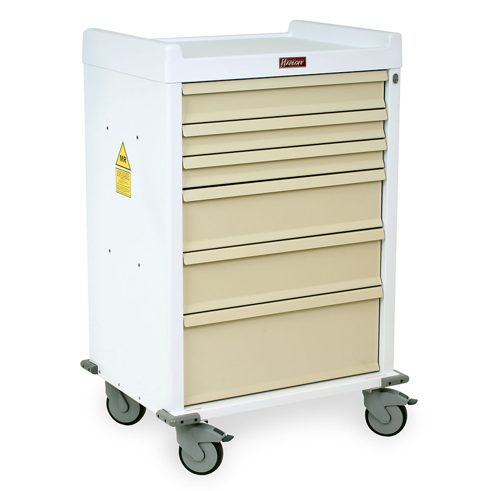 Harloff-MR6K MR-Conditional Anesthesia Cart Six Drawer with Key Lock