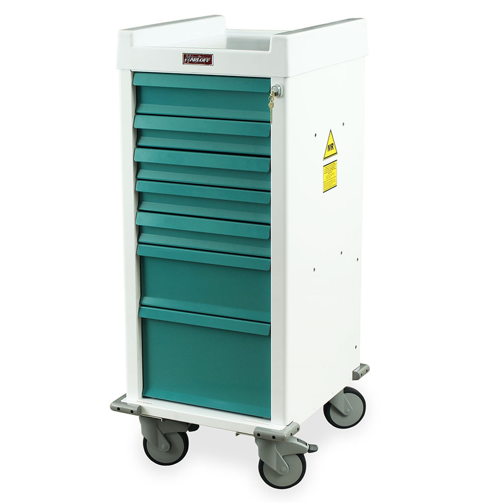 Harloff-MRN7K Narrow MR-Conditional 7-Drawer Anesthesia Cart, Key Lock (1 EA)