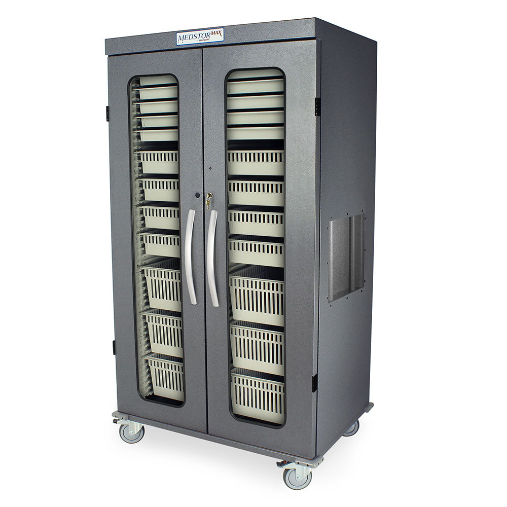 Harloff-MSPM82-00GK MedStor Max Double Column Medical Storage Cabinet with Glass Doors, Key Lock