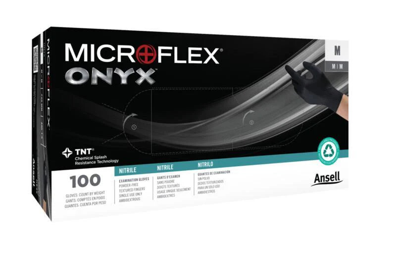Ansell Microflex Onyx Nitrile Power Free Exam Gloves