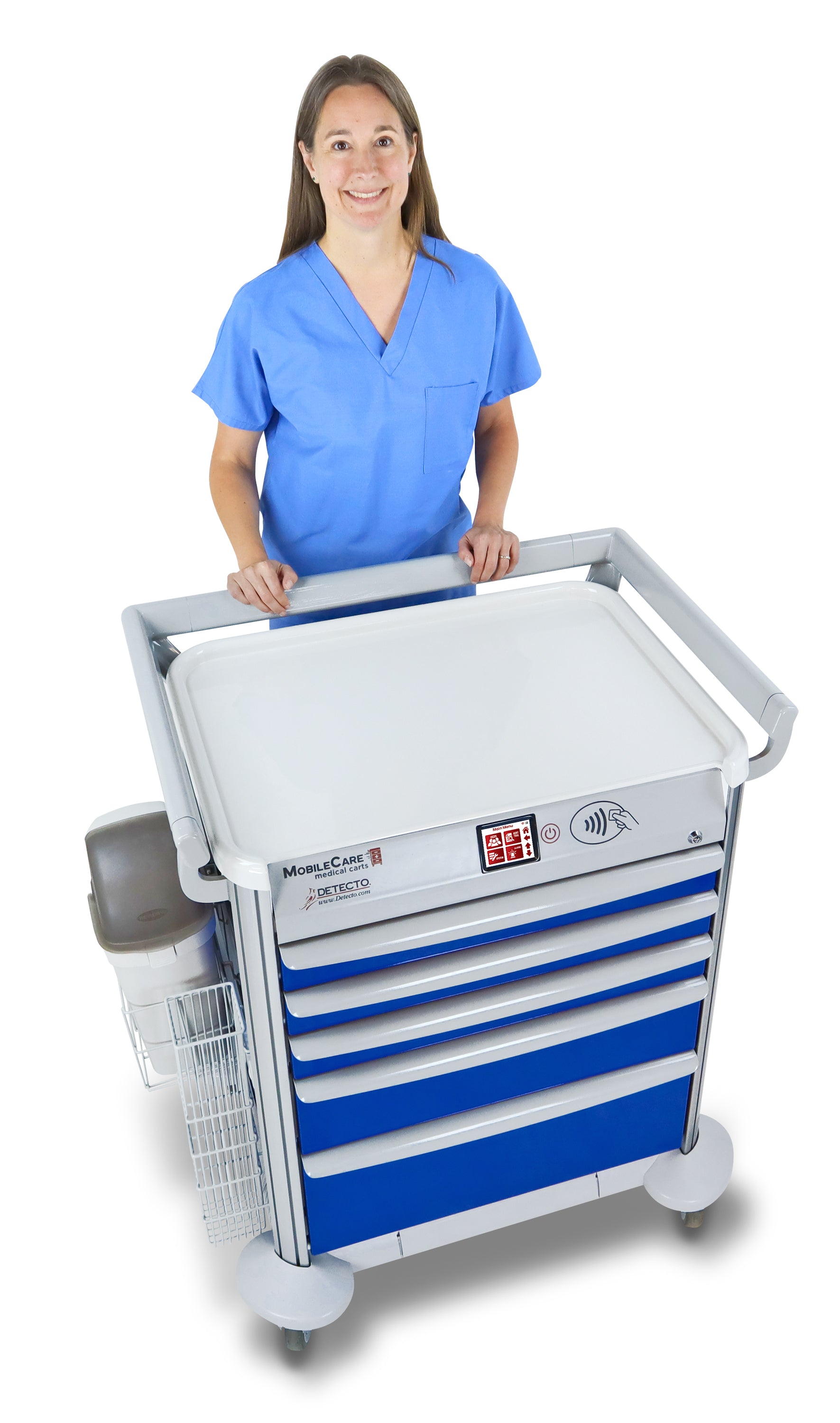 Detecto MobileCare Series Medical Cart, Blue, 29 in. Electronic
