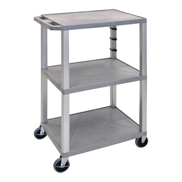 Luxor 42" 3-Tier Plastic Utility Cart