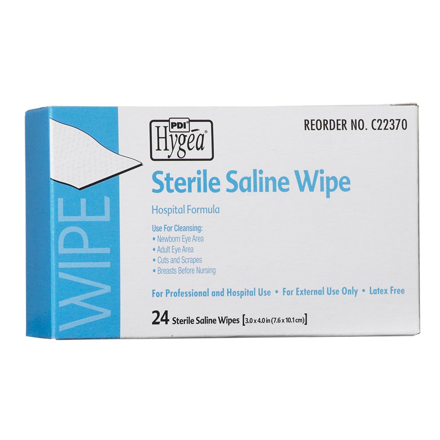 PDI-C22370 Sterile Saline Wipe, 6" x 4" (24/Pack, 24 Pack/Box, 92 Box/Case)