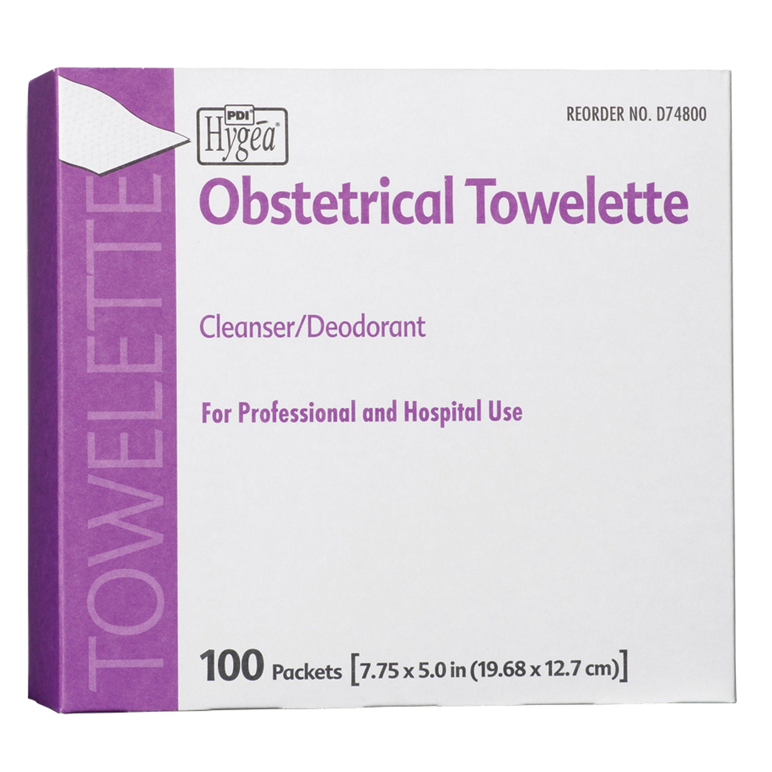 PDI-D74800 Obstetrical Towelette, 7.75" x 5" (1/Pack, 100 Pack/Box, 10 Box/Case)