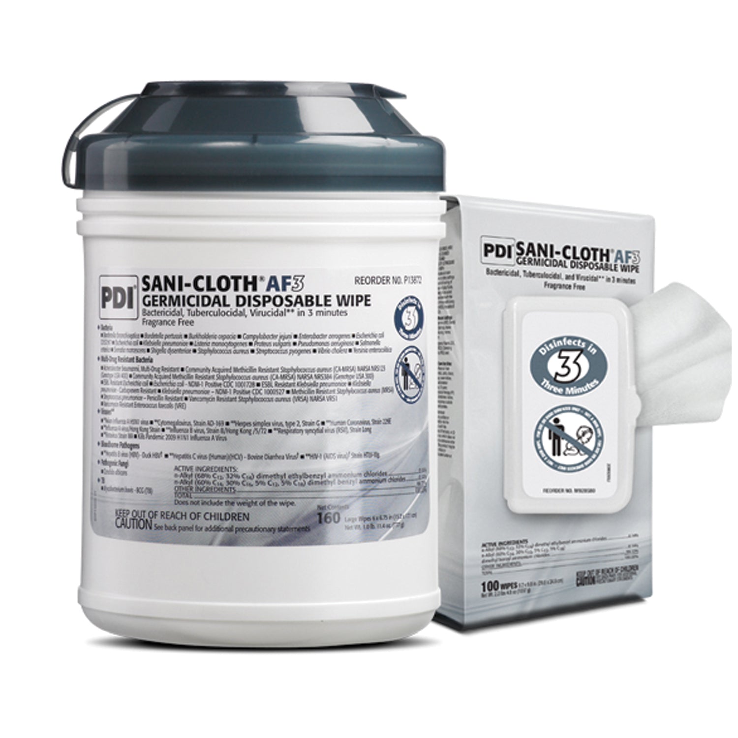 PDI AF3 Germicidal Disposable Wipes & Refills