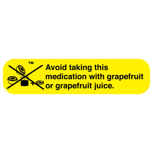 Apothecary Products-40925 "DO NOT TAKE W/GRAPEFRUIT" Label (Pack of 1000)