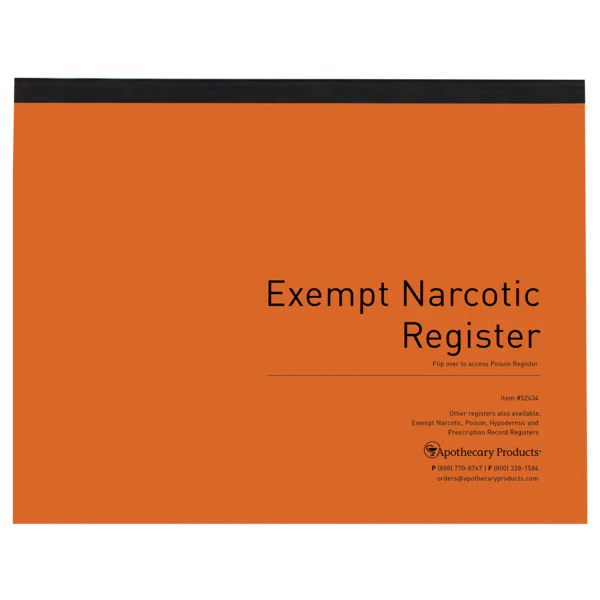 Apothecary Products-52634 Poison/Narcotic Register