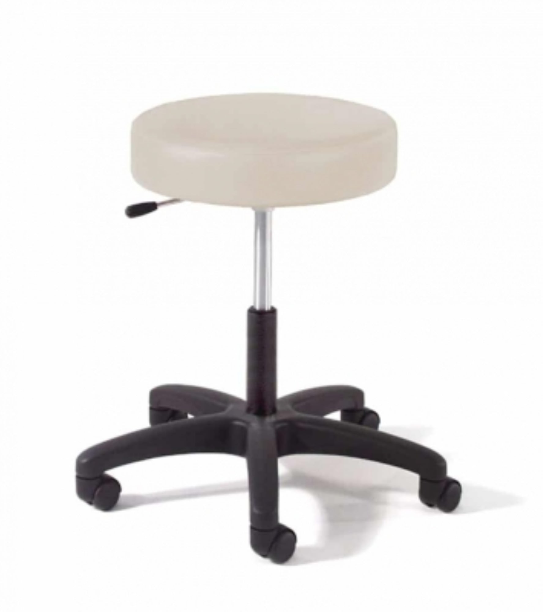 Taburete para médico con respaldo Graham Field-9501-B-8602 - Base negra color avena