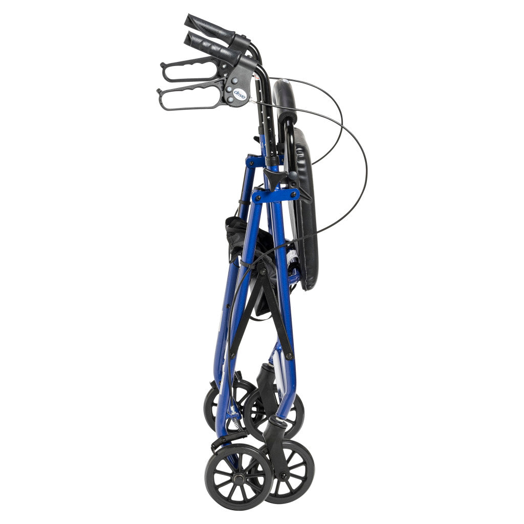 A2Z-RW100BLU Rollator Walker with Padded Seat & Backrest – Blue (1 EA)