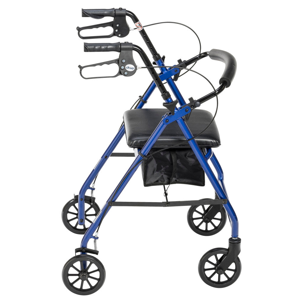 A2Z-RW100BLU Rollator Walker with Padded Seat & Backrest – Blue (1 EA)
