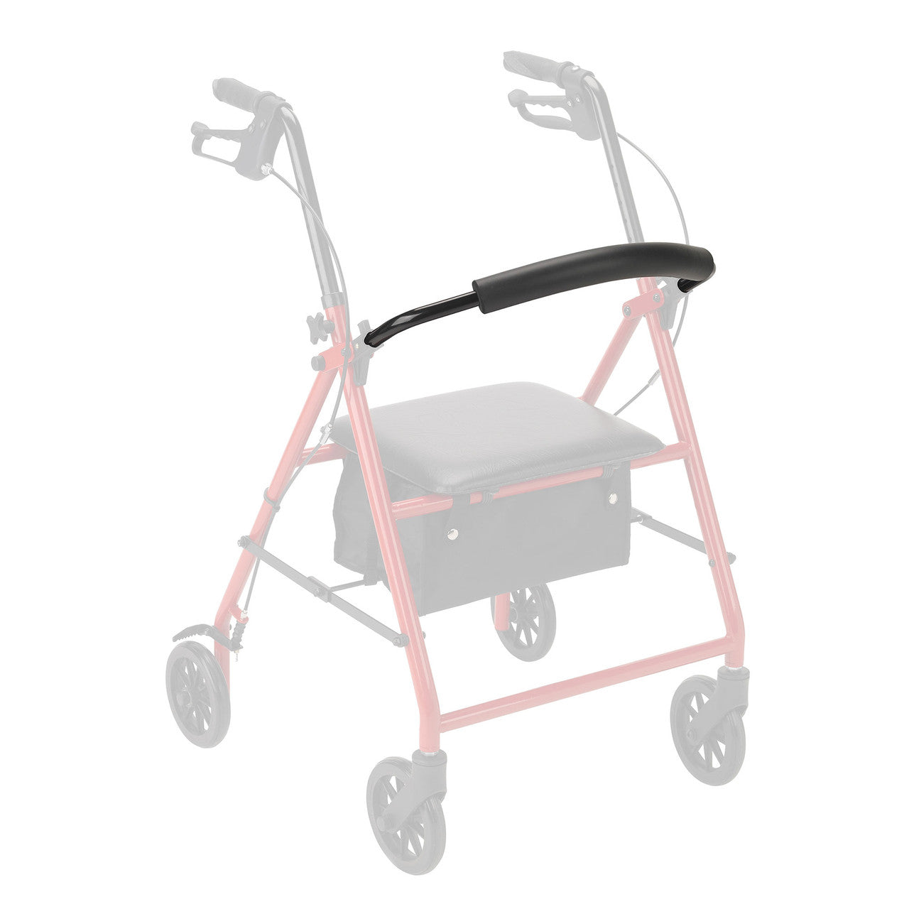 Dynarex-RPRL-03BF08 Duo Rollator Back Rest Foam with Cover Black, 1 EA