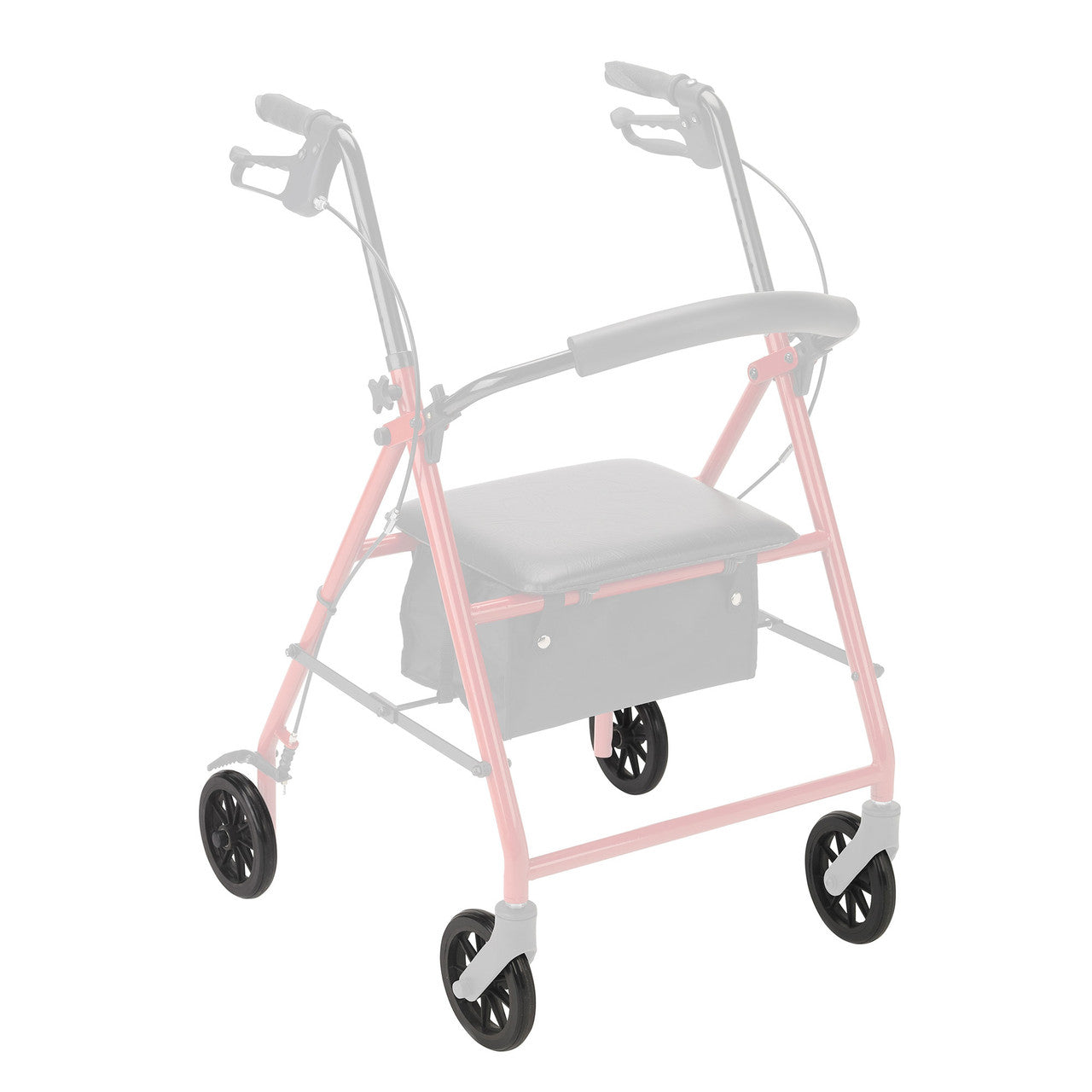 Dynarex-RPRL-05C08  Duo Rollator Rear Caster includes bolts/washers Black, 1 EA