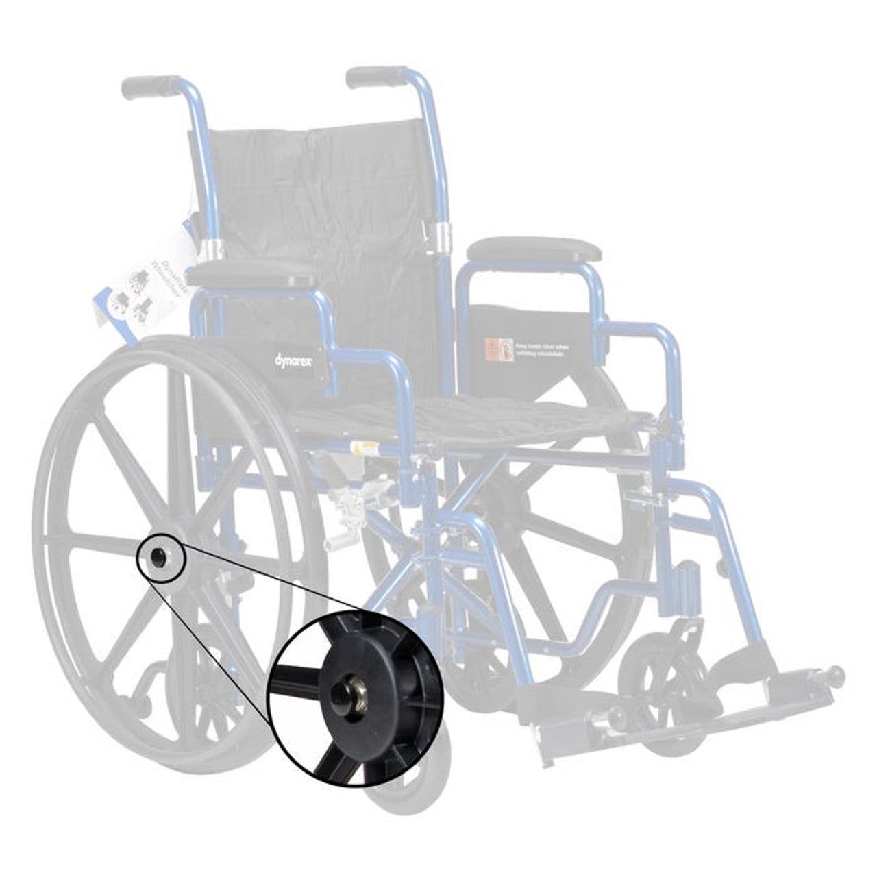 Dynarex-RPWC9-K123 DynaRide Reclining Wheelchair Hub Cap Black, 1