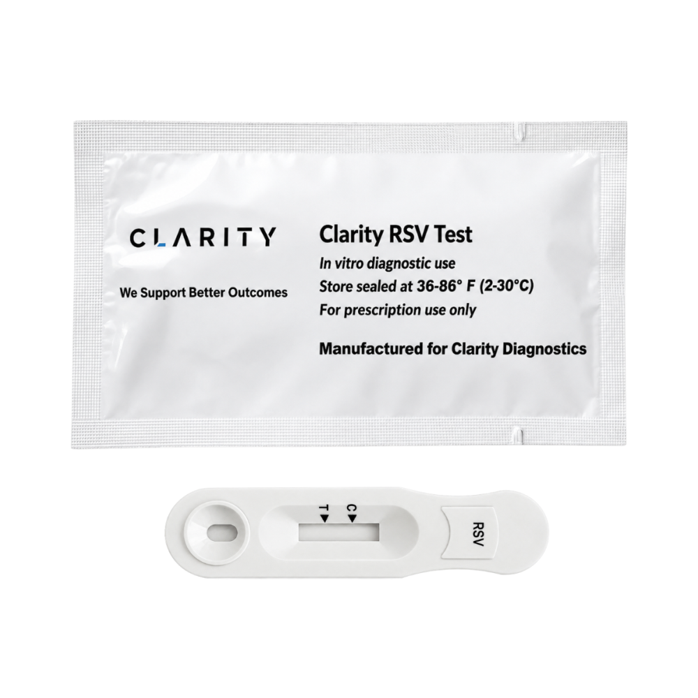 Clarity-CLA-RSVNS25 RSV Antigen Rapid Test, Nasal Swab, 15-Minute Results, CLIA Waived (25 tests/bx)