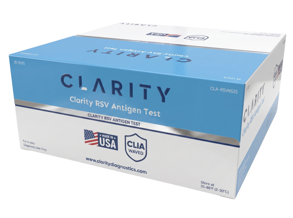 Clarity-CLA-RSVNS25 RSV Antigen Rapid Test, Nasal Swab, 15-Minute Results, CLIA Waived (25 tests/bx)
