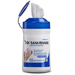 Crosstex-SAND-Sani-Hands® Instant Hand Sanitizing Wipes 135 wipes/canister, 6 in x 7.5 in (15 cm x 19 cm) (135/Tube / 12 Tubes/Case)