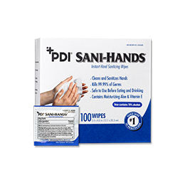 Crosstex-SAND-Sani-Hands® Instant Hand Sanitizing Wipes 135 wipes/canister, 6 in x 7.5 in (15 cm x 19 cm) (135/Tube / 12 Tubes/Case)