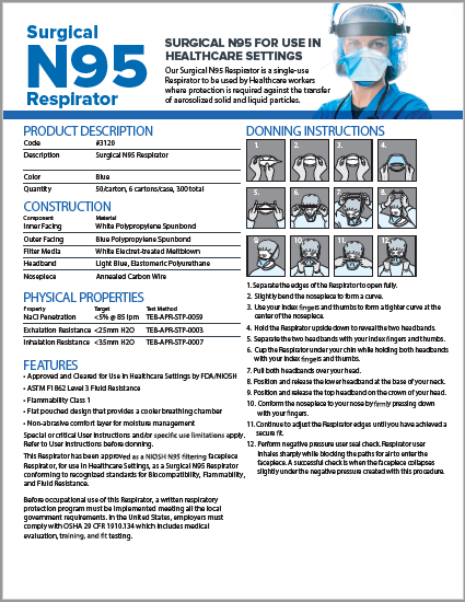 ACI Surgical N95 Respirator Mask - NIOSH Certified