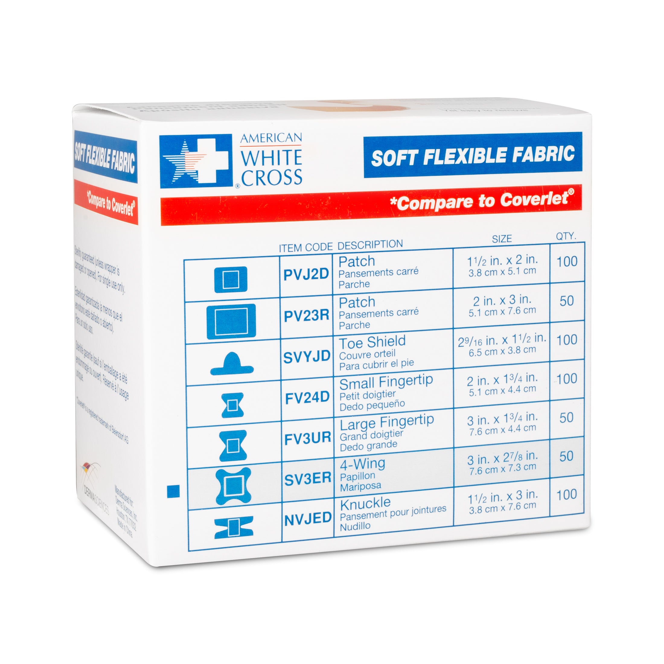 Dukal Corporation-SV3ER Adhesive Bandage, 2 7/8" x 3", Fabric, Soft Flexible, Latex Free (LF), Sterile (50/bx, 12 bx/cs)