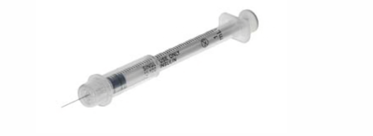 MediVena-2102 One-Care Insulin And Tuberculin TB Safety Syringe, Insulin, 0.5 ml, 29G x Â½", Blue Coded Box, 100/bx (100 bx/plt)