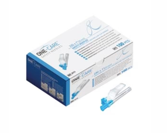 MediVena-2111 One-Care Syringe Safety Needles, 23Gx1â€™â€™ (25mm), 100/bx
