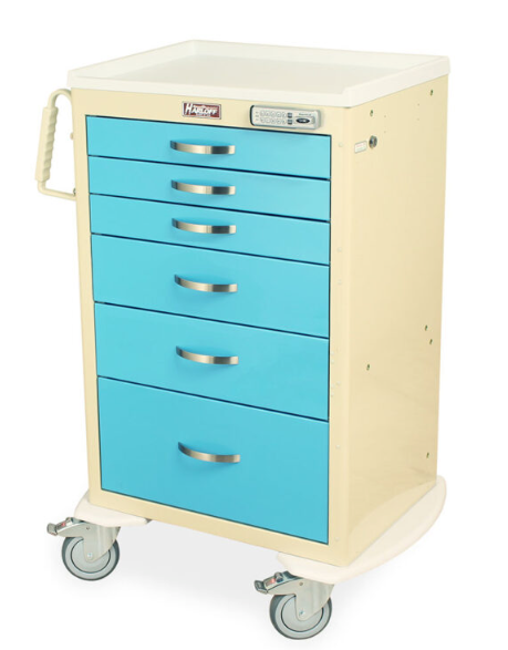Harloff-MDS2430E06 M-Series Tall E-locking Procedure Cart, Medium Width, Six Drawers